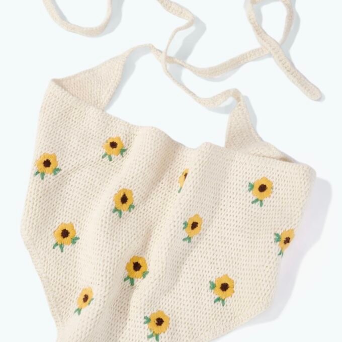 Crochet Flower Bandana