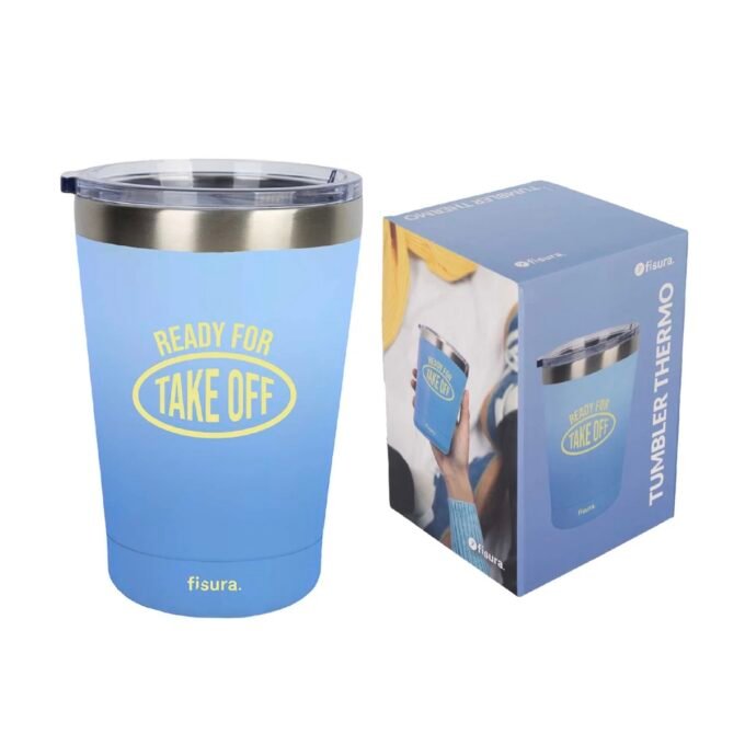 "Ready for Take Off " Blue Thermos Mug