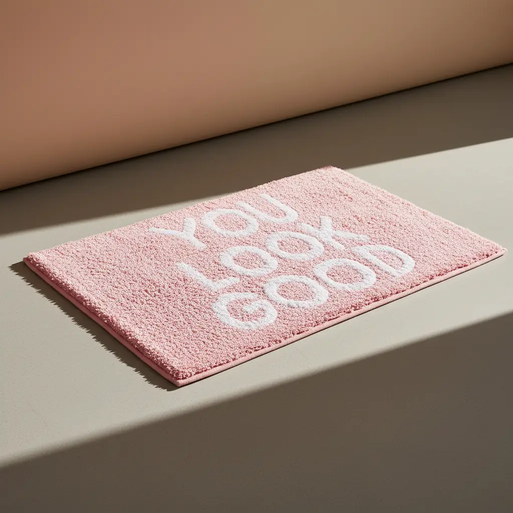 Bath - Pink Non-Slip Mat You Look Good