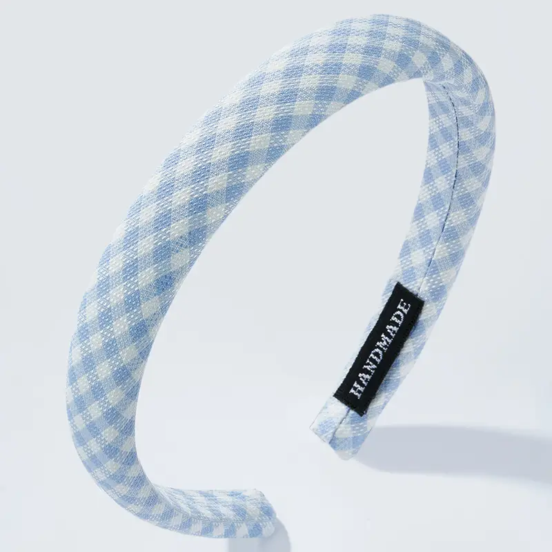 Gingham Blue Headband