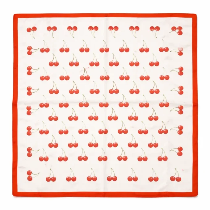 Patterned White Scarf 65 × 65 cm