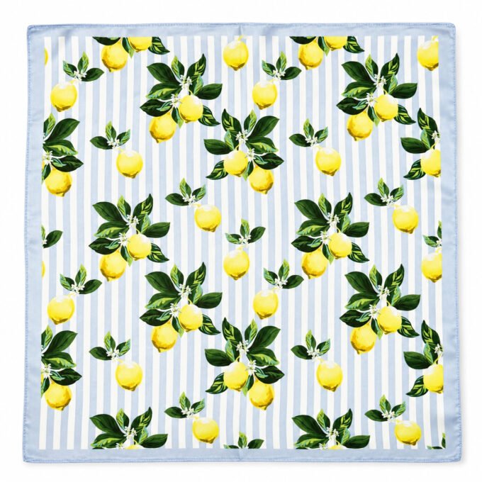 Blue Stripes Lemons Scarf