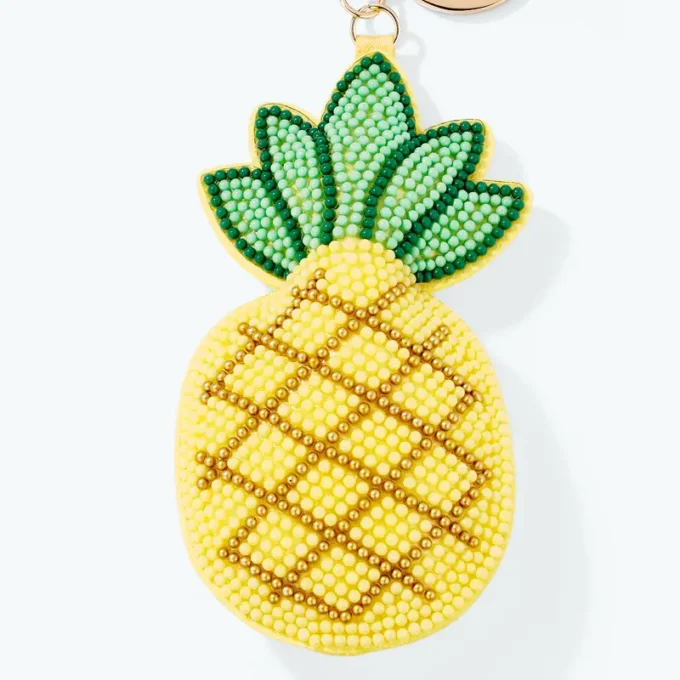 Beaded Seed Bead Pineapple Keychain \ Bag Charm