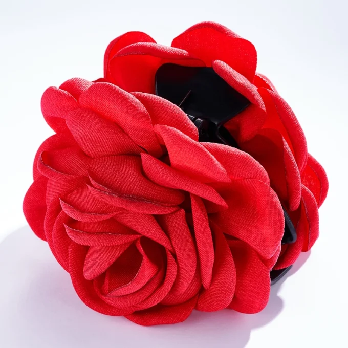 Red Flower-Shaped Hair Clip