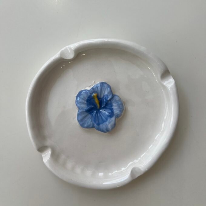 Blue Flower Ashtray