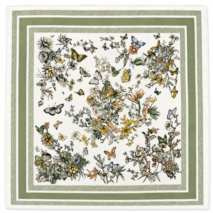 Butterflies Green Scarf