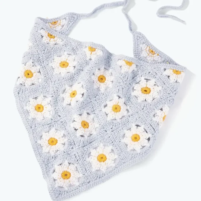 Crochet Flower Bandana