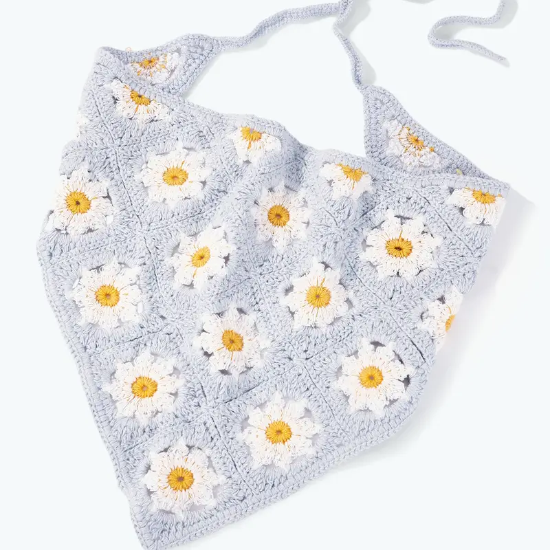 Crochet Flower Bandana