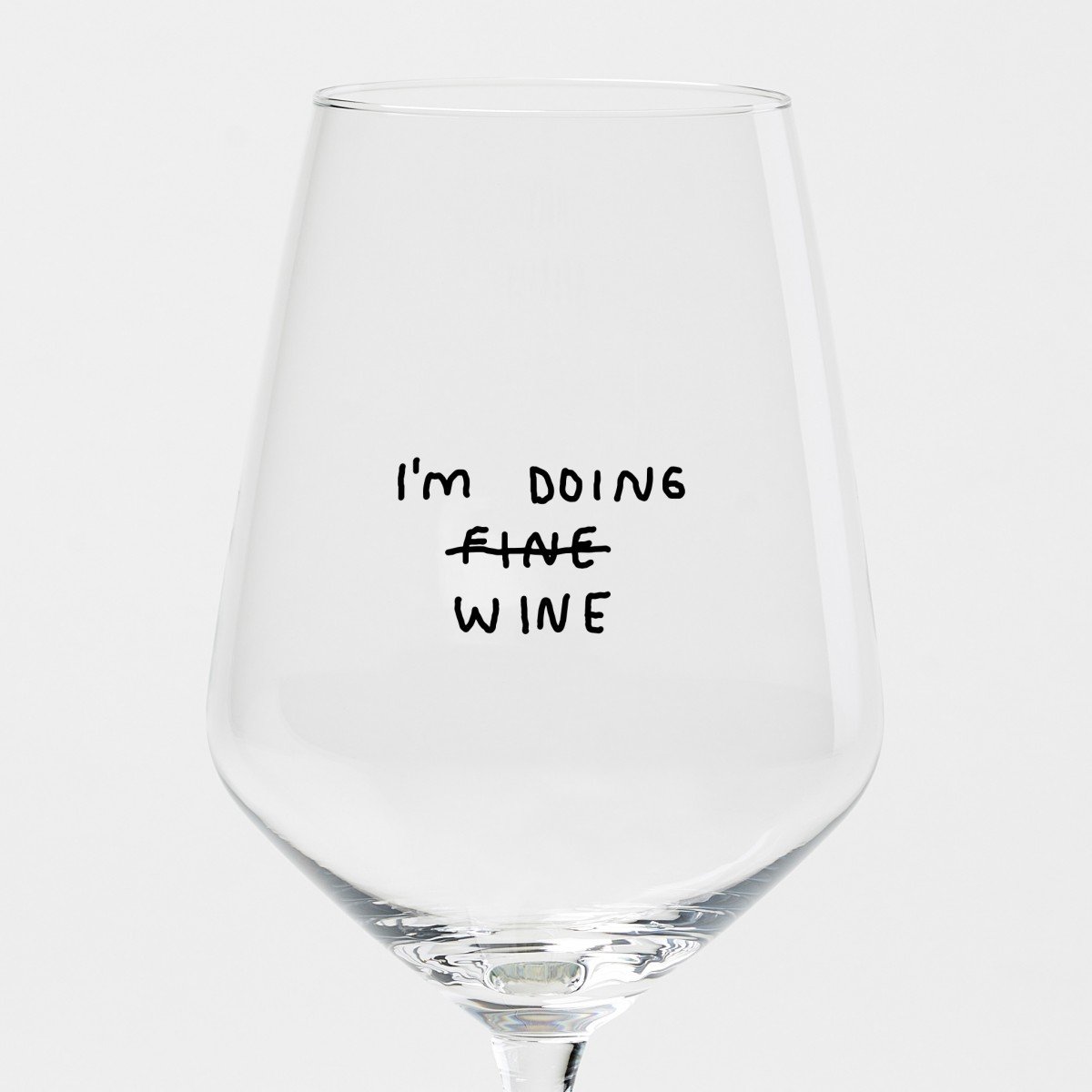 "I'm Doing Wine" wine glass by Johanna Schwarzer × selekkt
