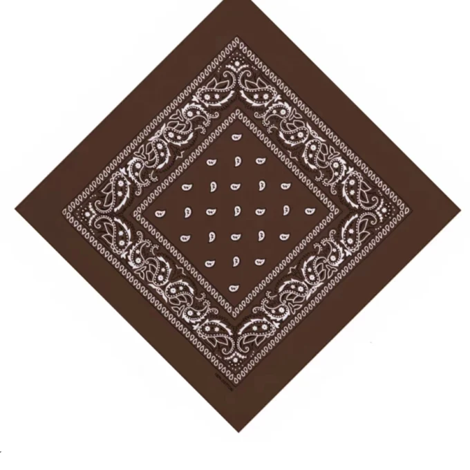 Paisley-Print Square Brown Bandana