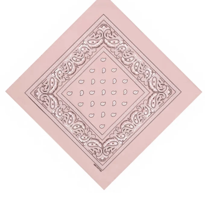 Paisley-Print Square Light Pink Bandana