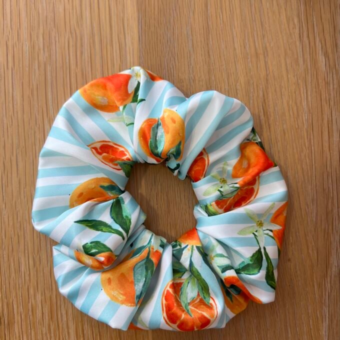Orange with stripes scrunchie