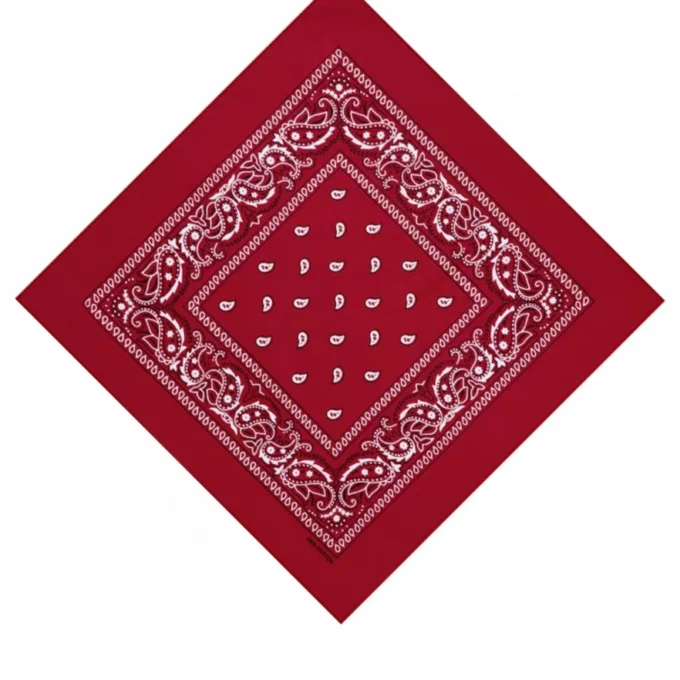 Paisley-Print Square Red Bandana