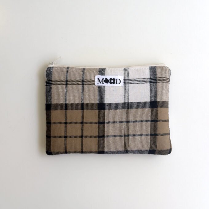 Scottish Plaid Beige Mini Pouch