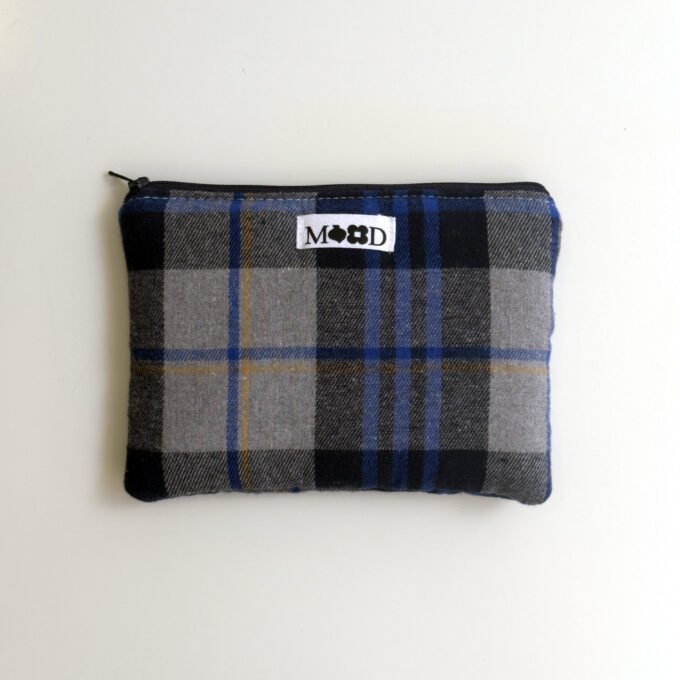 Scottish Plaid Grey & Blue Mini Pouch