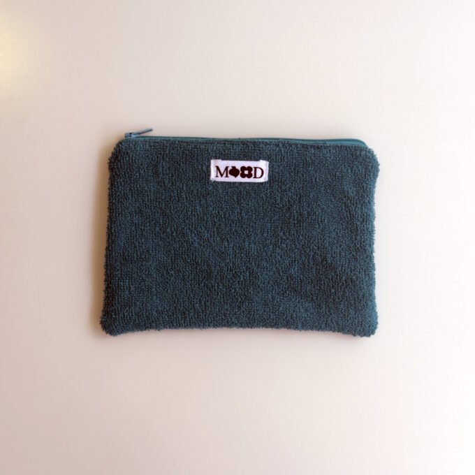 Dark Cyan Towel Mini Pouch