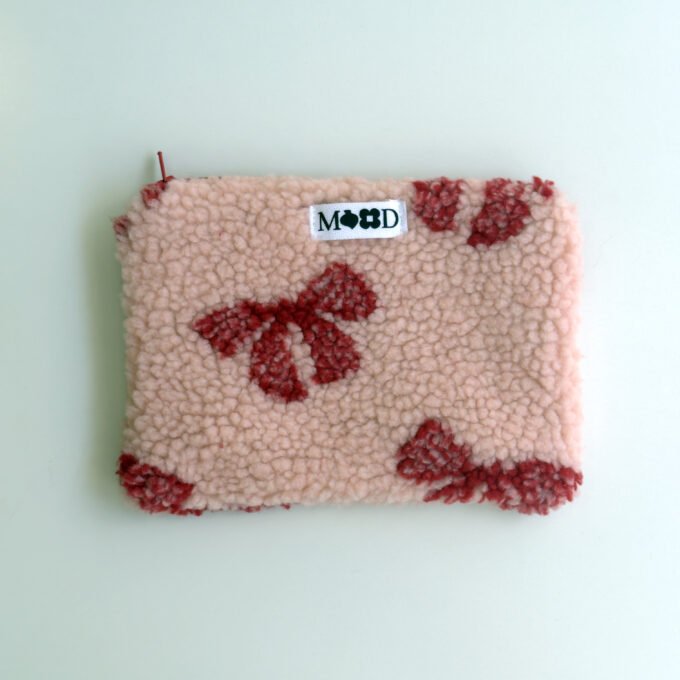 Teddy Pink Bow Mini Pouch