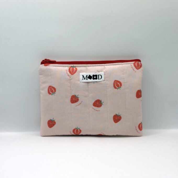 Pink Strawberries Mini Pouch