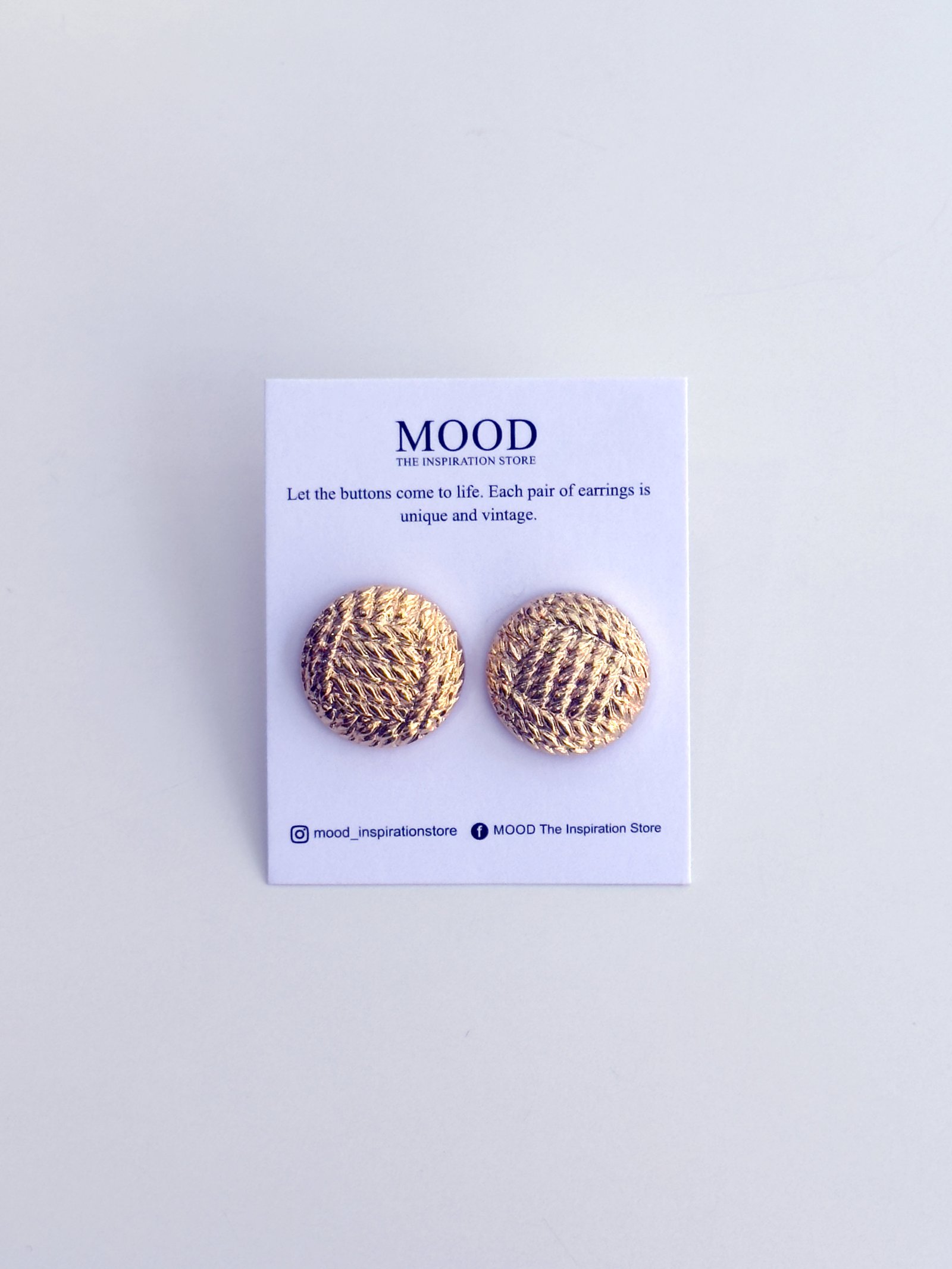 Hive Gold Button Earrings