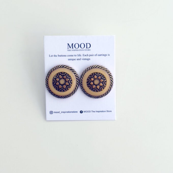Yellow Vitro Button Earrings