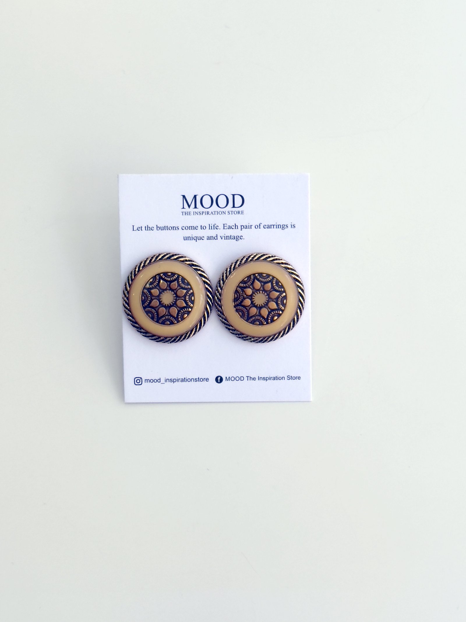 Yellow Vitro Button Earrings