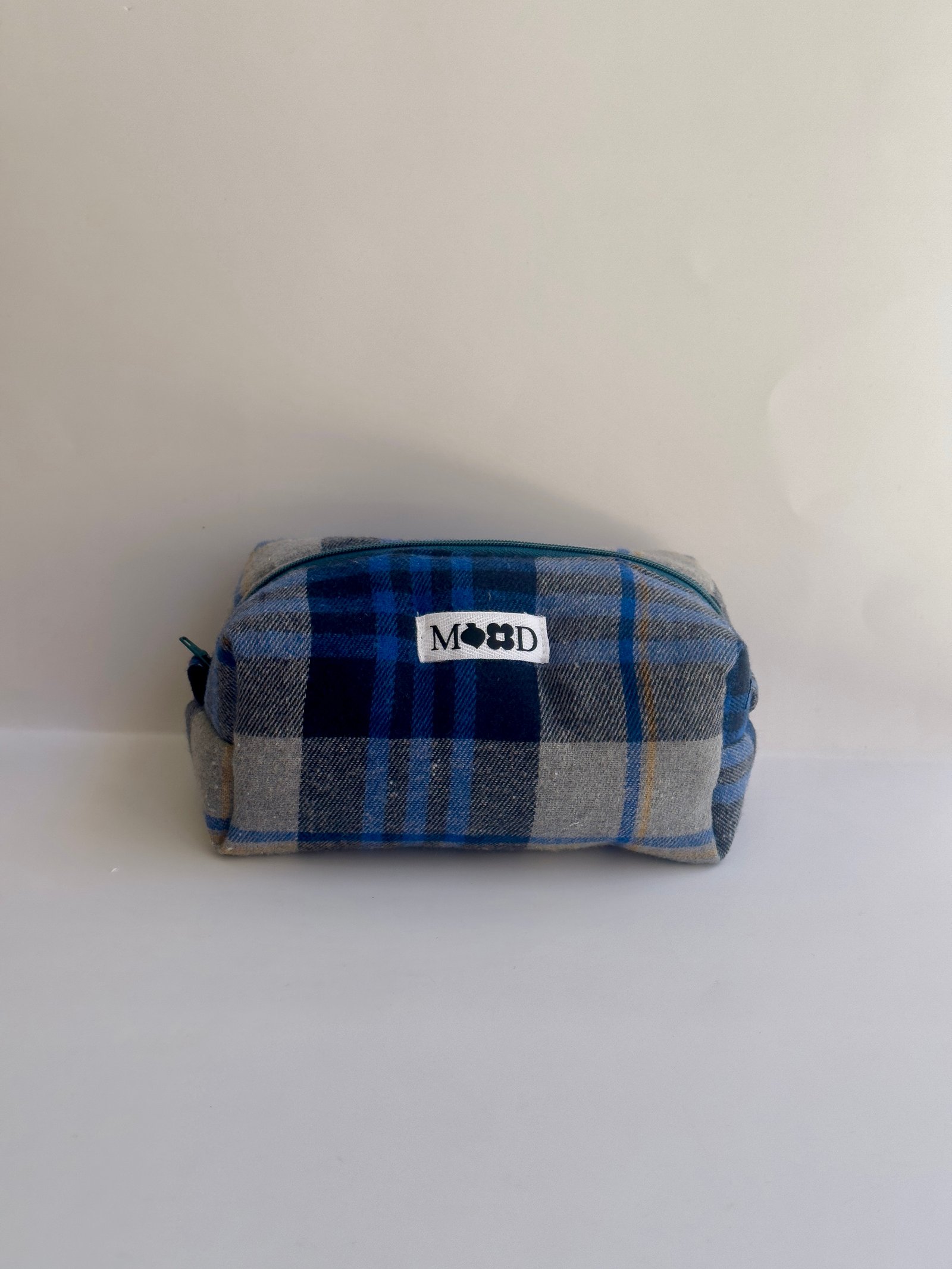 Scottish Plaid Grey & Blue Mini Makeup Bag