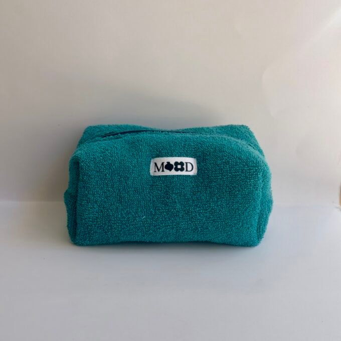 Dark Cyan Towel Mini Makeup Bag