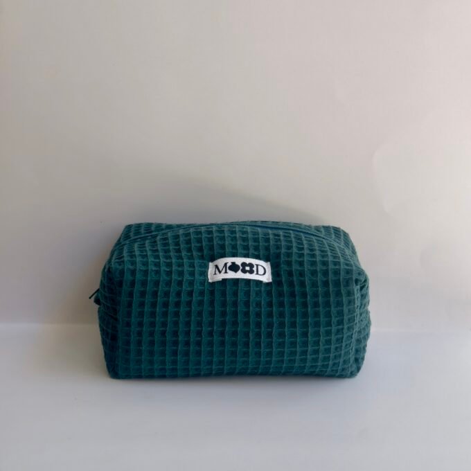 Dark Green Pique Mini Makeup Bag