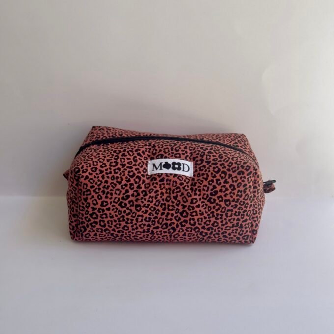 Terracotta Leopard Mini Makeup Bag