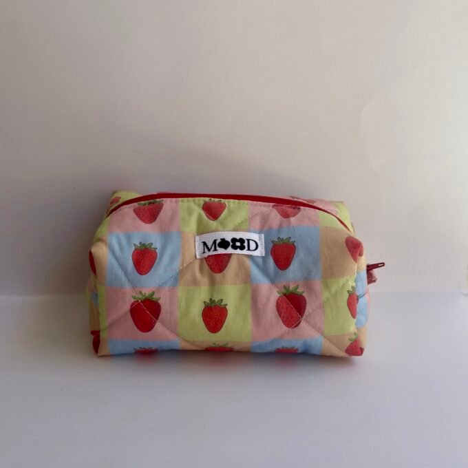 Strawberries Square Mini Makeup Bag
