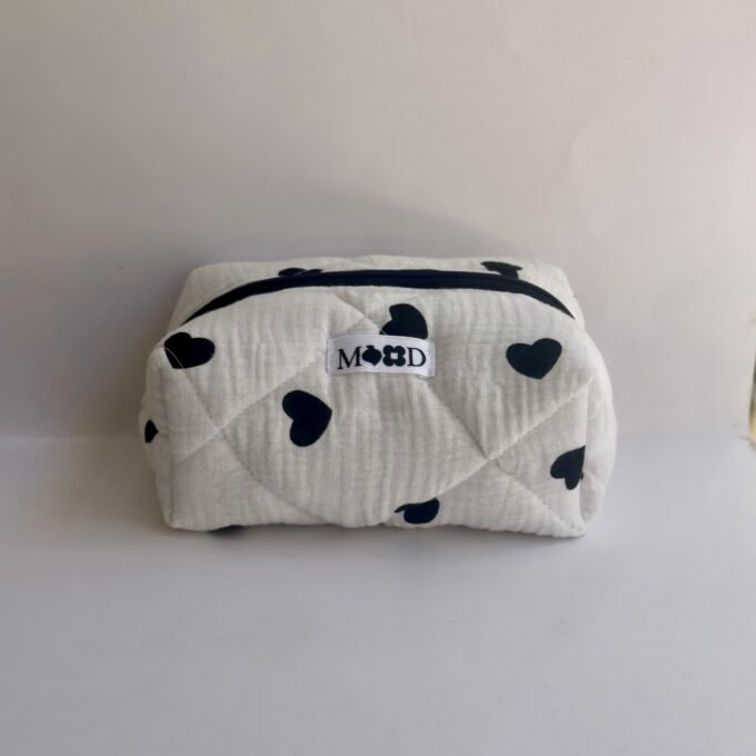 Retro Hearts Mini Makeup Bag