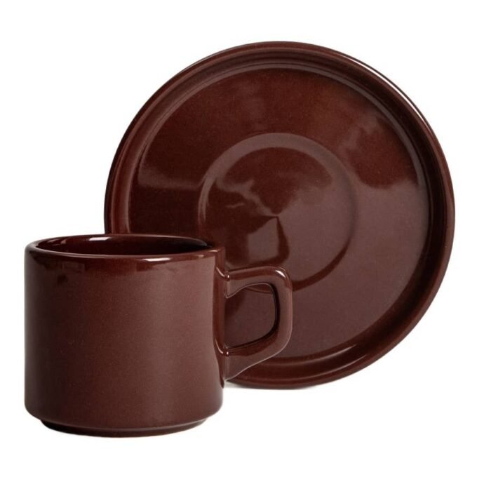 Cup and Saucer | Famelio | Brown | 0.2 L