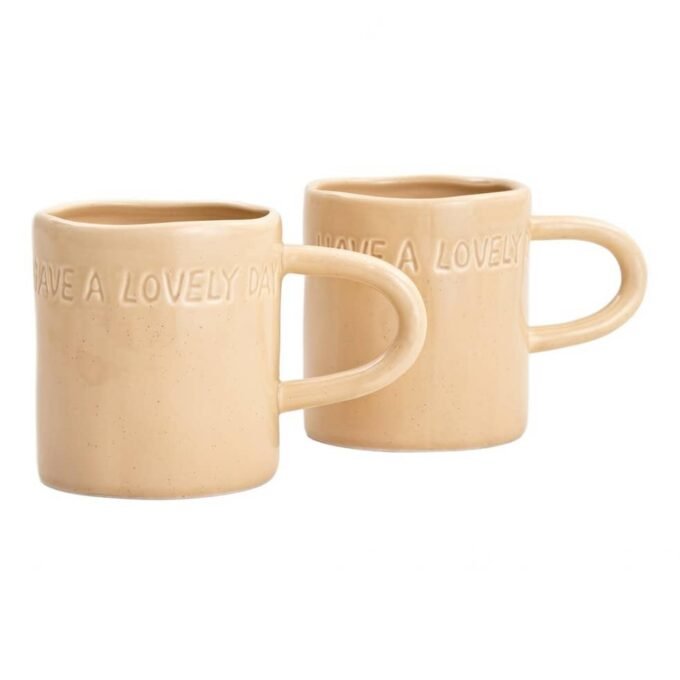 Set of Isernia Beige Mugs 2 Pcs