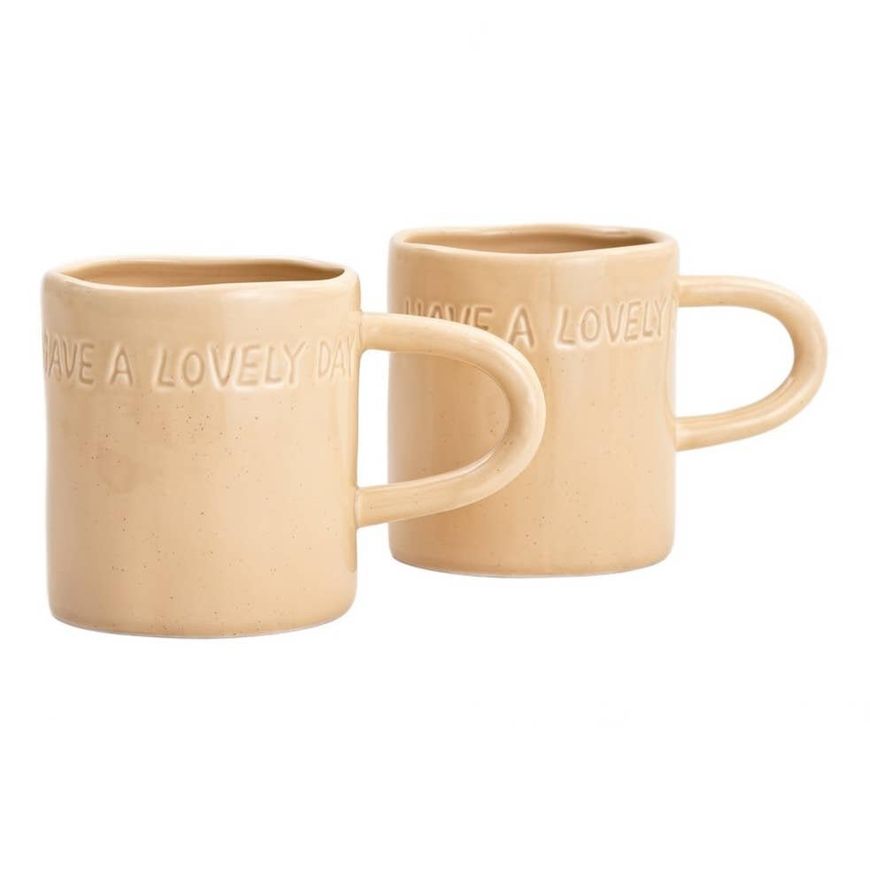 Set of Isernia Beige Mugs 2 Pcs